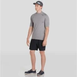 NRS Men's Rashguard Short-Sleeve Shirt 20 NRS Men's Rashguard Short-Sleeve Shirt -Outdoor Sports 10001 08 Titanium Model Front 092421 1000x1000