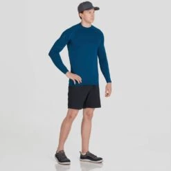 NRS Men's Rashguard Long-Sleeve Shirt -Outdoor Sports 10002 07 Poseidon Model Front 092121 1000x1000