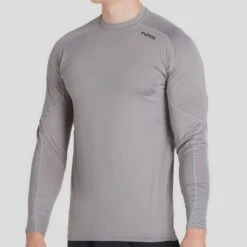 NRS Men's Rashguard Long-Sleeve Shirt -Outdoor Sports 10002 07 Titanium Model FrontCrop 092121 1000x1000