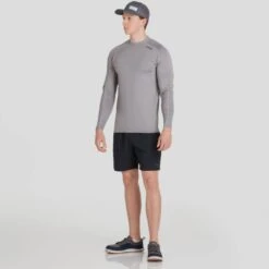 NRS Men's Rashguard Long-Sleeve Shirt -Outdoor Sports 10002 07 Titanium Model Front 092121 1000x1000
