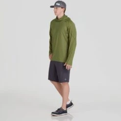 NRS Men's Silkweight Varial Hoodie 32 NRS Men's Silkweight Varial Hoodie -Outdoor Sports 10008 04 Olive Model Front 092121 1000x1000