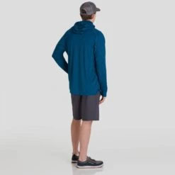 NRS Men's Silkweight Varial Hoodie 27 NRS Men's Silkweight Varial Hoodie -Outdoor Sports 10008 04 Poseidon Model Back 092121 1000x1000