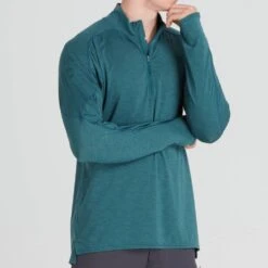 NRS Men's Silkweight Baja Sun Shirt -Outdoor Sports 10009 04 Mediterranea Model FrontCrop 092121 1000x1000