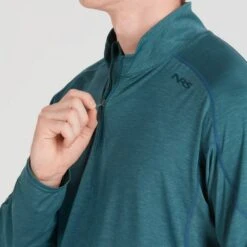 NRS Men's Silkweight Baja Sun Shirt -Outdoor Sports 10009 04 Mediterranea Model Zipper 092121 1000x1000