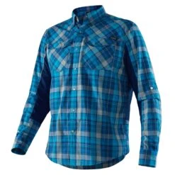 2018 NRS Men's Long-Sleeve Guide Shirt - Closeout | NRS -Outdoor Sports 10012 01 Blue Left 081117 1000x1000