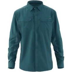 NRS Men's Long-Sleeve Guide Shirt -Outdoor Sports 10012 02 Atlantic Lg Front 081220 1000x1000