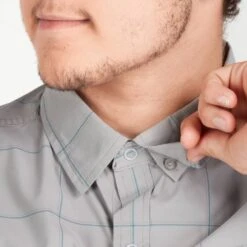 NRS Men's Long-Sleeve Guide Shirt -Outdoor Sports 10012 02 Sharkskin Model Collar 102121 1000x1000