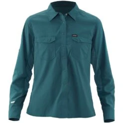 NRS Women's Long-Sleeve Guide Shirt -Outdoor Sports 10013 02 Atlantic Med Front 080120 1000x1000