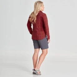 NRS Women's Long-Sleeve Guide Shirt -Outdoor Sports 10013 02 Vino Model Back 070821 1000x1000
