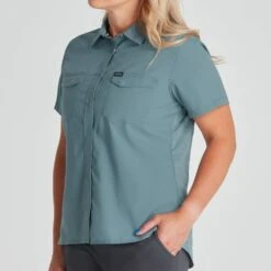 NRS Women's Short-Sleeve Guide Shirt -Outdoor Sports 10014 01 Lead Model FrontCrop 062921 1000x1000