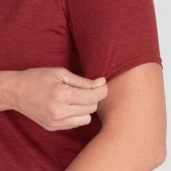 NRS Women's Silkweight Short-Sleeve Shirt -Outdoor Sports 10111 05 Vino Model Detail 090221 1000x1000