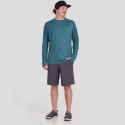 NRS Men's Silkweight Long-Sleeve Shirt 32 NRS Men's Silkweight Long-Sleeve Shirt -Outdoor Sports 10114 05 Mediterranea Model Front 102121 1000x1000