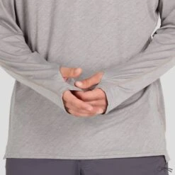 NRS Men's Silkweight Long-Sleeve Shirt 40 NRS Men's Silkweight Long-Sleeve Shirt -Outdoor Sports 10114 05 Sharkskin Model Detail 102121 1000x1000