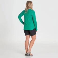NRS Women's Silkweight Long-Sleeve Shirt -Outdoor Sports 10115 05 Jade Model Back 090221 1000x1000