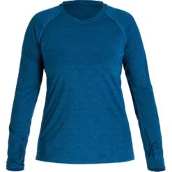 NRS Women's Silkweight Long-Sleeve Shirt -Outdoor Sports 10115 05 Poseidon Med Front 090221 1000x1000