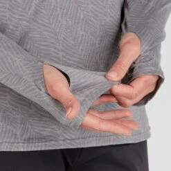 NRS Women's Silkweight Long-Sleeve Shirt -Outdoor Sports 10115 05 Sharkskin Model Detail 090221 1000x1000