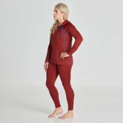 NRS Women's Lightweight Hoodie -Outdoor Sports 10121 05 Vino Model Front 090822 1000x1000