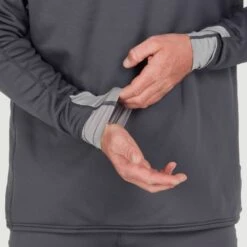 NRS Men's Expedition Weight Shirt -Outdoor Sports 10130 06 DarkShadow Model Detail2 100421 1000x1000