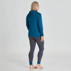 NRS Women's Expedition Weight Hoodie -Outdoor Sports 10134 02 Poseidon Model Back 072721 1000x1000