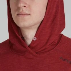 NRS Men's Silkweight Hoodie -Outdoor Sports 10139 05 Vino Model Hood 092121 1000x1000