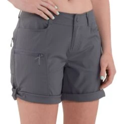 NRS Women's Lolo Short 23 NRS Women's Lolo Short -Outdoor Sports 10149 02 Gunmetal Model FrontUp 072720 1000x1000