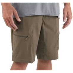 NRS Men's Lolo Short -Outdoor Sports 10150 02 Bark Model Front 081820 1000x1000