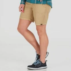 NRS Women's Canyon Short -Outdoor Sports 10154 02 Desert Model FrontCrop 120221 1000x1000
