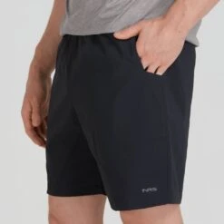 NRS Men's High Side Short -Outdoor Sports 10157 01 JetBlack Model FrontCrop 092421 1000x1000