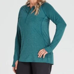 NRS Women's Silkweight Kosi Shirt 22 NRS Women's Silkweight Kosi Shirt -Outdoor Sports 10163 01 Mediterranea Model FrontCrop 090221 1000x1000