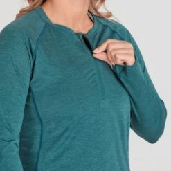 NRS Women's Silkweight Kosi Shirt 23 NRS Women's Silkweight Kosi Shirt -Outdoor Sports 10163 01 Mediterranea Model Zipper 090221 1000x1000