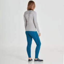 NRS Women's Ava Rashguard Tight -Outdoor Sports 10168 01 Poseidon Model Back 080221 1000x1000