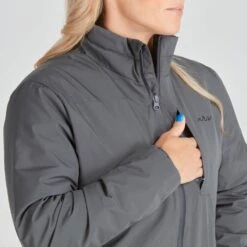 NRS Women's Sawtooth Jacket -Outdoor Sports 10171 01 DarkShadow Model ChestPocket 093021 1000x1000