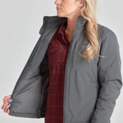 NRS Women's Sawtooth Jacket -Outdoor Sports 10171 01 DarkShadow Model InsideDetail 093021 1000x1000