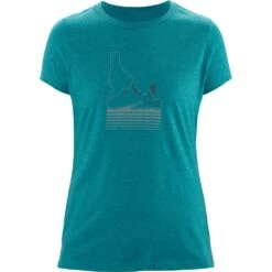 NRS Women's Idaho T-Shirt - Closeout -Outdoor Sports 12491 01 HeatheredTeal na Front 120320 1000x1000