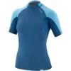 NRS Women's HydroSkin 0.5 Short-Sleeve Shirt -Outdoor Sports 15003 07 Poseidon Med Left 072720 1000x1000