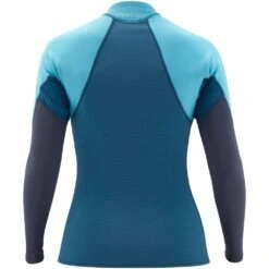NRS Women's HydroSkin 0.5 Long-Sleeve Shirt -Outdoor Sports 15004 05 Poseidon Med Back 052120 1000x1000