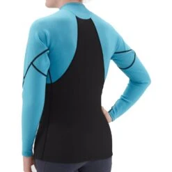 NRS Women's HydroSkin 1.0 Shirt -Outdoor Sports 15034 03 Black Model Back 051420 1000x1000
