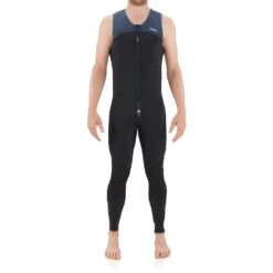 NRS Men's 3.0 Farmer John Wetsuit -Outdoor Sports 17266 04 Black Model Front 062220 1000x1000
