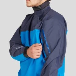 NRS Men's Endurance Splash Jacket -Outdoor Sports 20010 07 Blue Model ArmZipper 102121 1000x1000