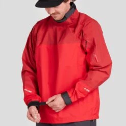NRS Men's Endurance Splash Jacket -Outdoor Sports 20010 07 Red Model FrontCrop 102121 1000x1000