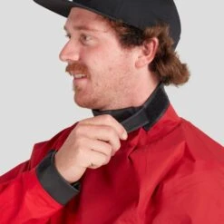 NRS Men's Endurance Splash Jacket -Outdoor Sports 20010 07 Red Model NeckClosure 102121 1000x1000