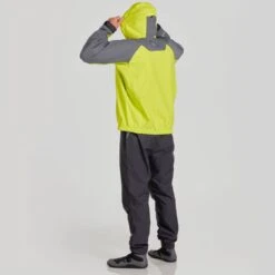 NRS Men's High Tide Splash Jacket -Outdoor Sports 20026 04 ChartreuseGray Model Back 102121 1000x1000
