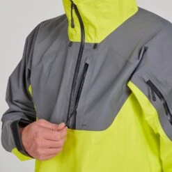 NRS Men's High Tide Splash Jacket -Outdoor Sports 20026 04 ChartreuseGray Model Zipper 102121 1000x1000