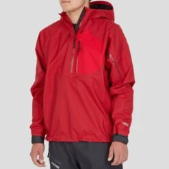 NRS Men's High Tide Splash Jacket -Outdoor Sports 20026 04 Red Model FrontCrop 102121 1000x1000