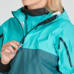 NRS Women's Riptide Splash Jacket -Outdoor Sports 20031 03 MediterraneaAqua Model Zipper 070821 1000x1000