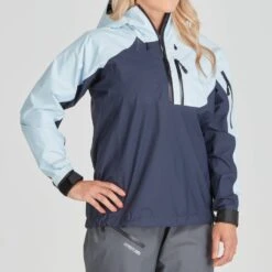 NRS Women's High Tide Splash Jacket -Outdoor Sports 20037 02 CloudNavy Model FrontCrop 070121 1000x1000