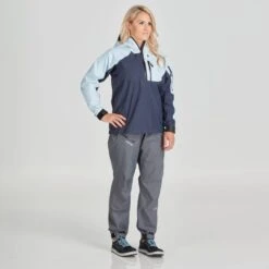 NRS Women's High Tide Splash Jacket -Outdoor Sports 20037 02 CloudNavy Model Front 070121 1000x1000