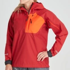 NRS Women's High Tide Splash Jacket -Outdoor Sports 20037 02 Vino Model FrontCrop 070121 1000x1000
