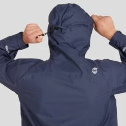 NRS Men's Teeko Rain Jacket -Outdoor Sports 20040 01 Blue Model Hood 102121 1000x1000