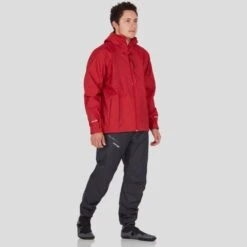 NRS Men's Teeko Rain Jacket -Outdoor Sports 20040 01 Red Model Front 102121 1000x1000
